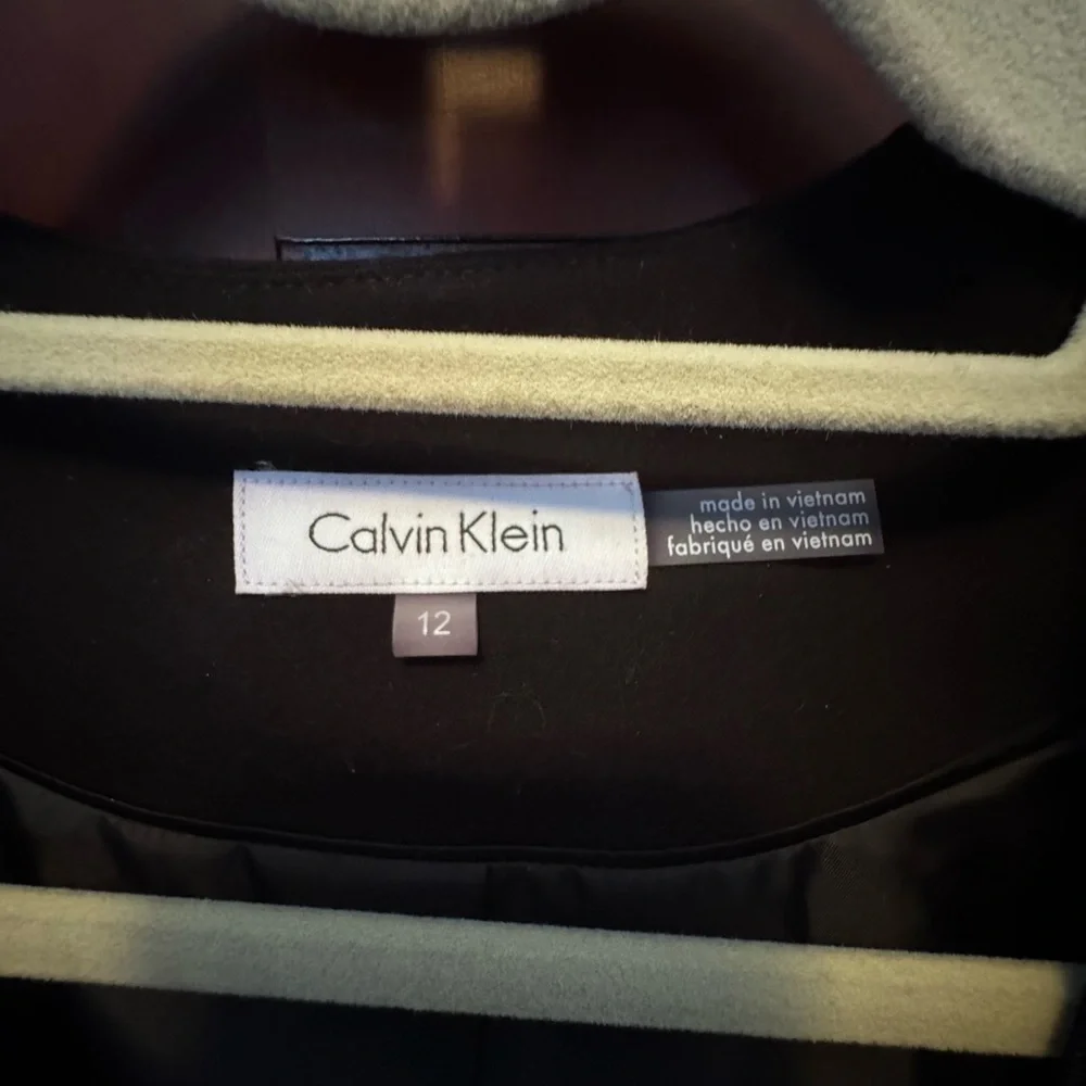 Calvin Klein Black Cutaway Blazer With Gold Zippers - Picture 2 of 5